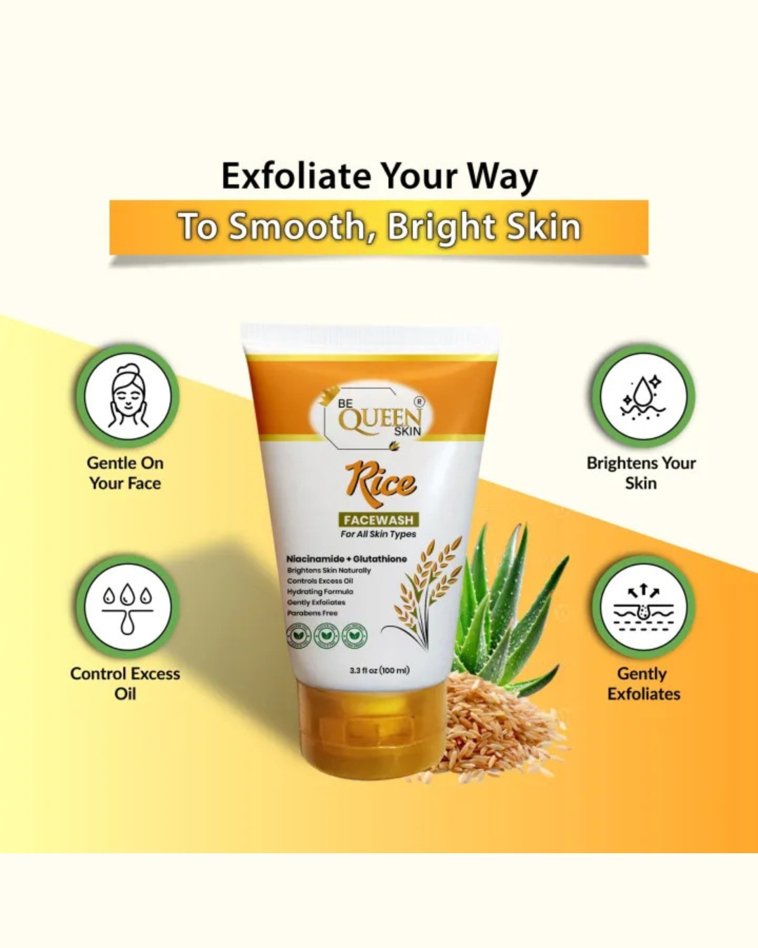 rice facewash | brightening cleanser with niacinamide & glutathione for all skin types (100g) rice facewash | brightening cleanser with niacinamide & glutathione for all skin types (100g)