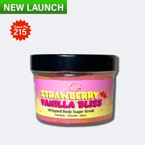 strawberry vanilla bliss brightening & exfoliating whipped sugar body scrub
